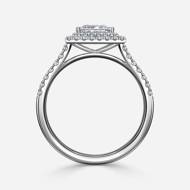 Isoke Platinum Halo Engagement Ring