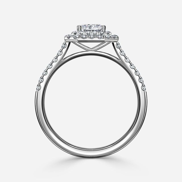 Isoke Platinum Halo Engagement Ring