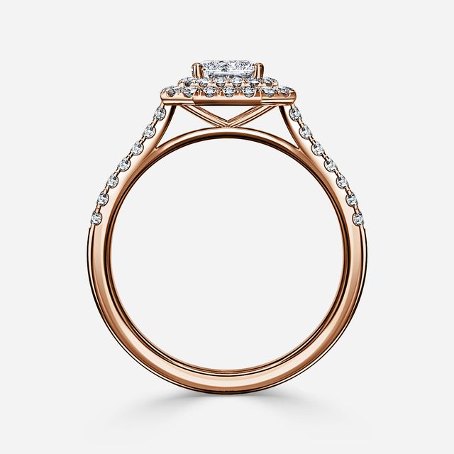 Isoke Rose Gold Halo Engagement Ring