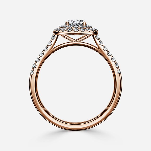 Isoke Rose Gold Halo Engagement Ring