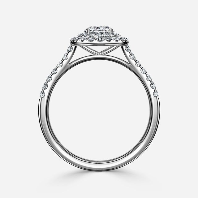 Isoke Platinum Halo Engagement Ring