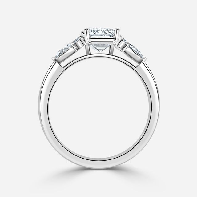 Nanami Platinum Trilogy Cluster Engagment Ring