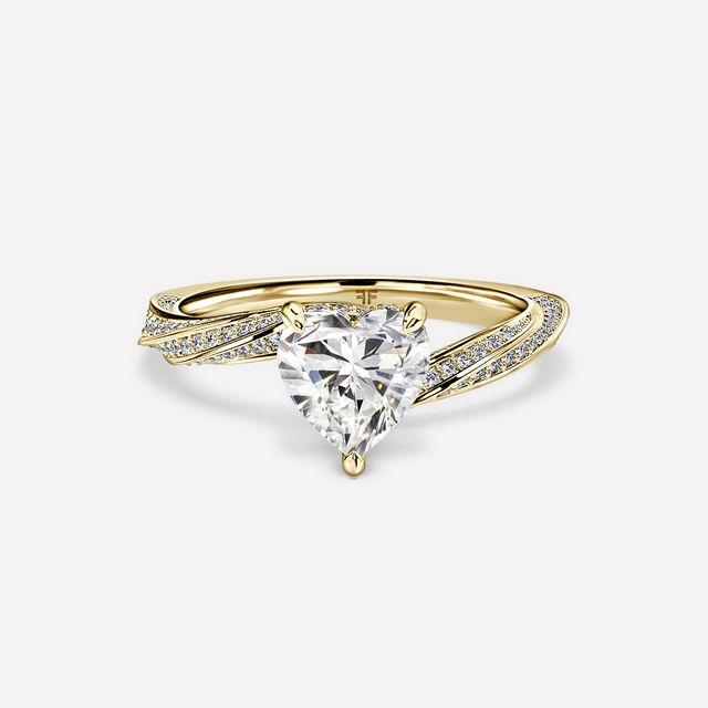 Nefereti Yellow Gold Hidden Halo Engagement Ring