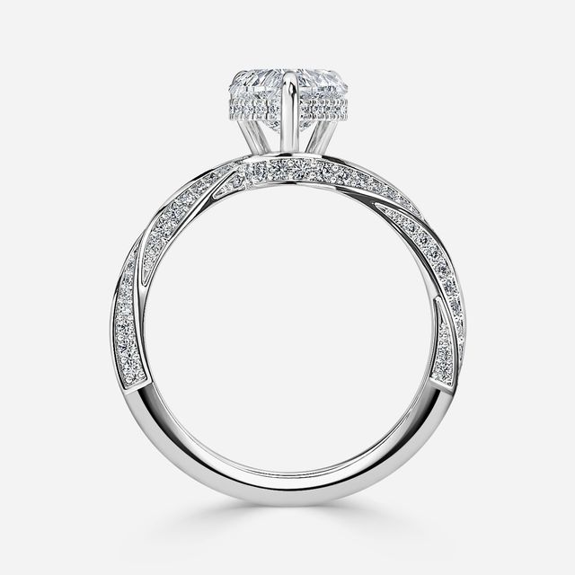 Nefereti White Gold Hidden Halo Engagement Ring