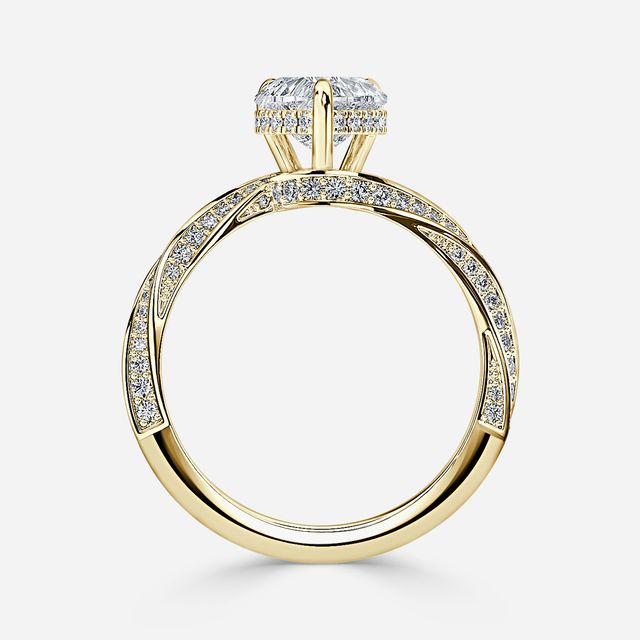 Nefereti Yellow Gold Hidden Halo Engagement Ring