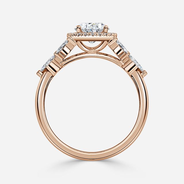 Elizabeth Rose Gold Halo Engagement Ring
