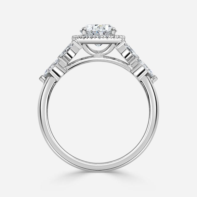 Elizabeth Platinum Halo Engagement Ring