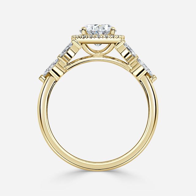 Elizabeth Yellow Gold Halo Engagement Ring