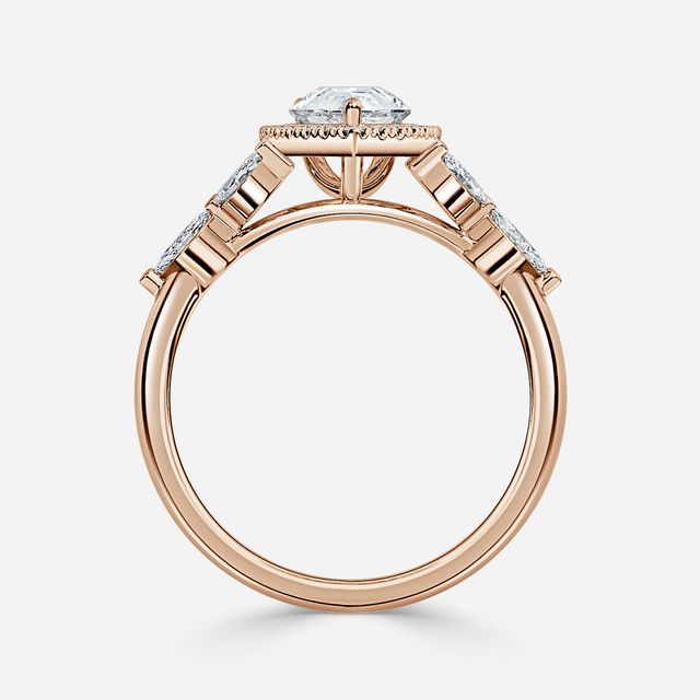 Elizabeth Rose Gold Halo Engagement Ring