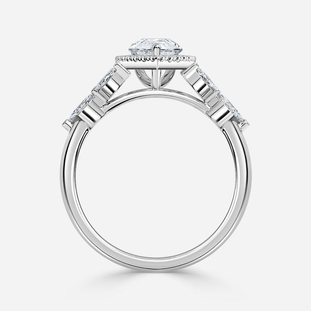 Elizabeth Platinum Halo Engagement Ring