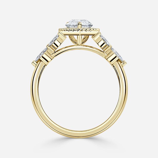 Elizabeth Yellow Gold Halo Engagement Ring