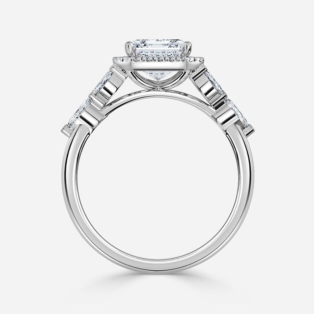 Elizabeth White Gold Halo Engagement Ring