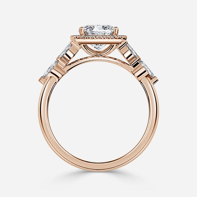 Elizabeth Rose Gold Halo Engagement Ring