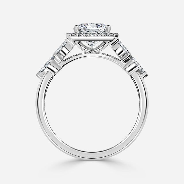 Elizabeth White Gold Halo Engagement Ring