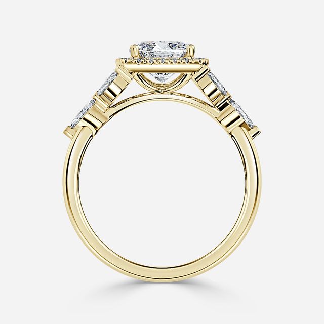 Elizabeth Yellow Gold Halo Engagement Ring