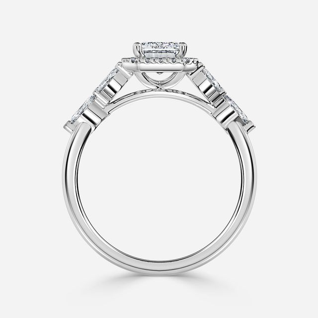 Elizabeth White Gold Halo Engagement Ring