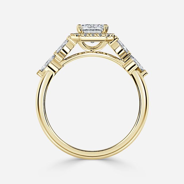 Elizabeth Yellow Gold Halo Engagement Ring