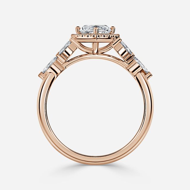 Elizabeth Rose Gold Halo Engagement Ring