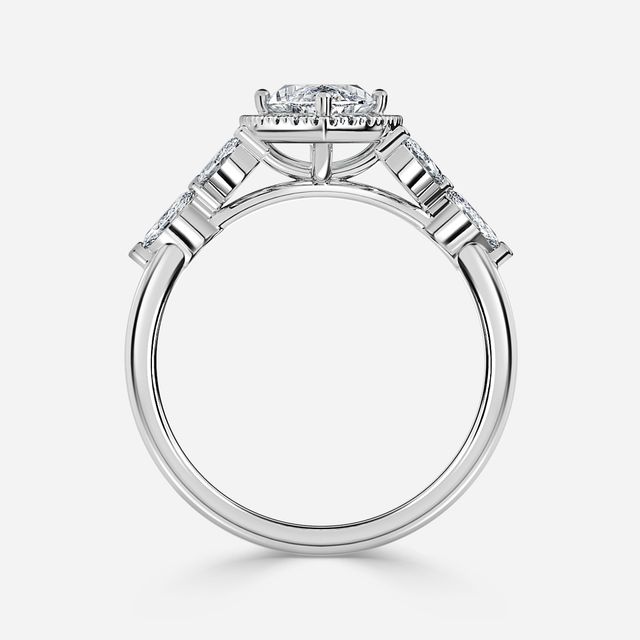 Elizabeth White Gold Halo Engagement Ring