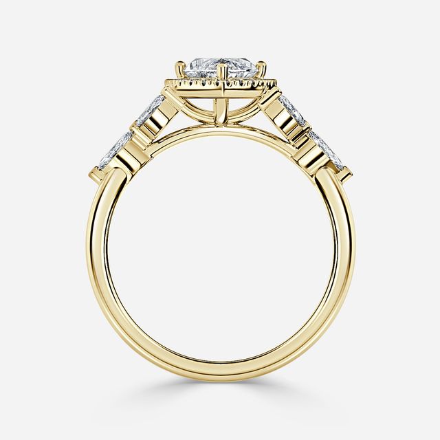 Elizabeth Yellow Gold Halo Engagement Ring