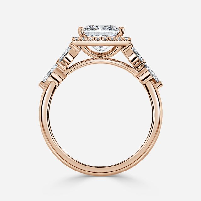 Elizabeth Rose Gold Halo Engagement Ring