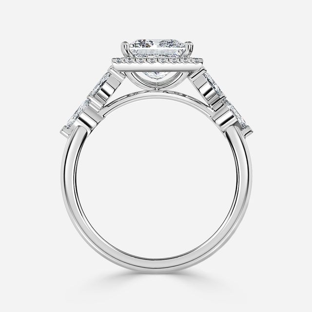 Elizabeth White Gold Halo Engagement Ring