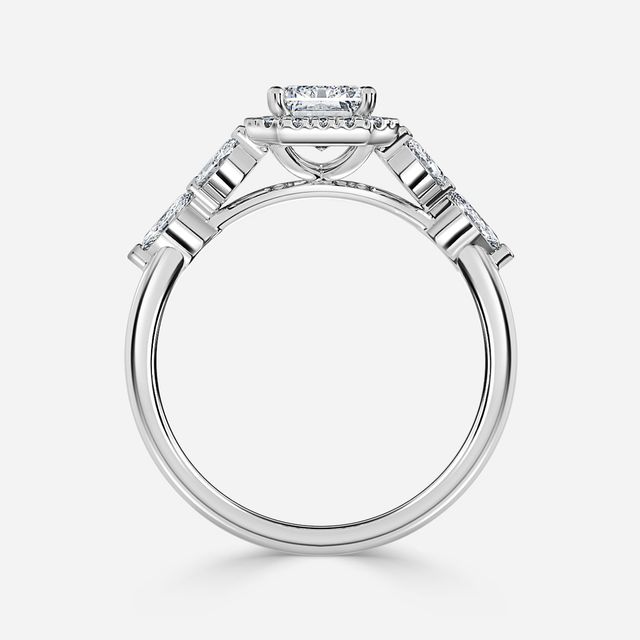 Elizabeth Platinum Halo Engagement Ring