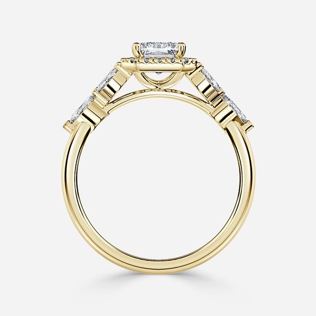 Elizabeth Yellow Gold Halo Engagement Ring