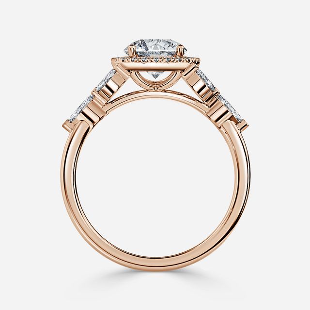 Elizabeth Rose Gold Halo Engagement Ring