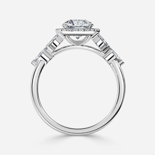 Elizabeth White Gold Halo Engagement Ring