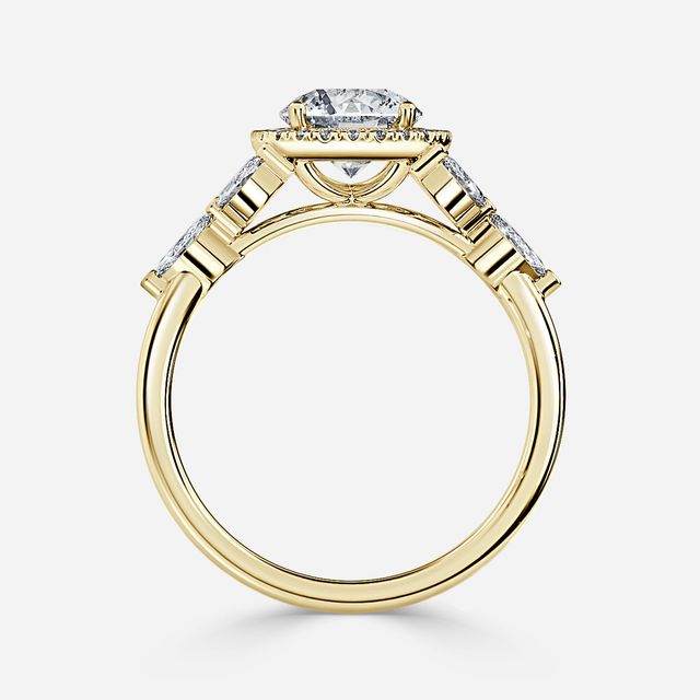 Elizabeth Yellow Gold Halo Engagement Ring