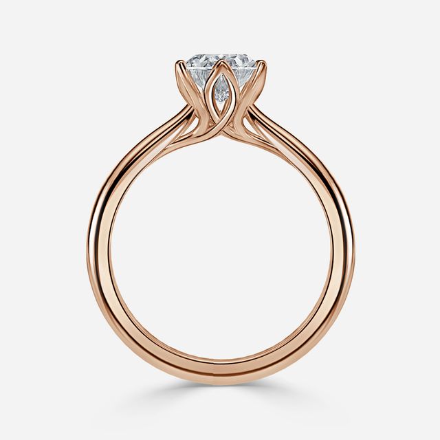 Elswin Rose Gold Flower Engagement Ring