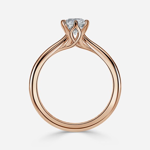 Elswin Rose Gold Flower Engagement Ring