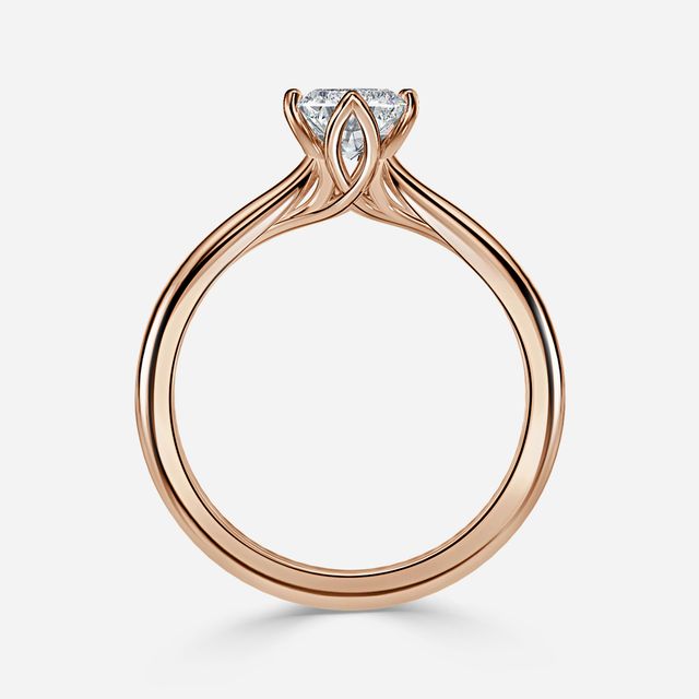 Elswin Rose Gold Flower Engagement Ring