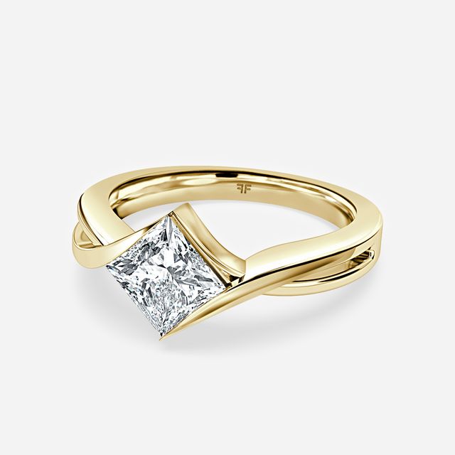 Soraya Yellow Gold Modern Engagement Ring