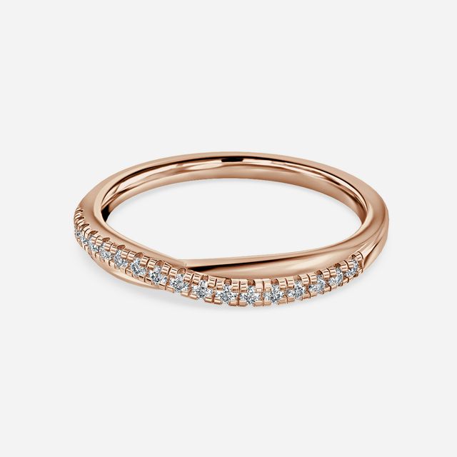Round Twisted Rose Gold Wedding Ring