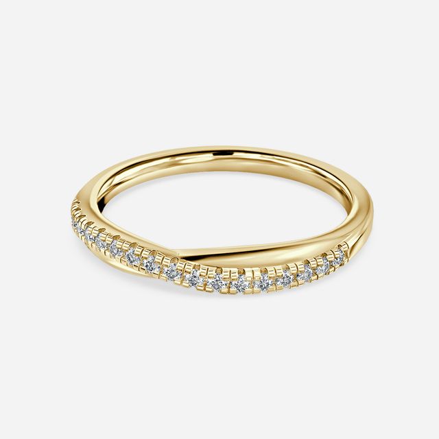 Round Twisted Yellow Gold Wedding Ring