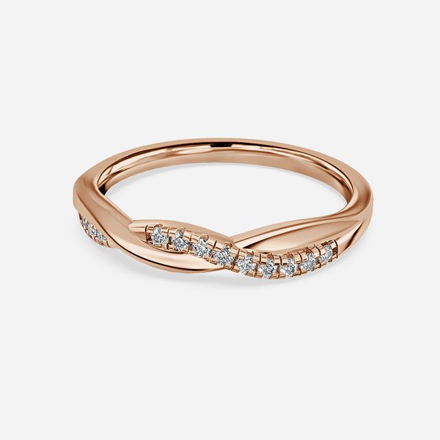 Siena Twist Rose Gold Diamond Wedding Band
