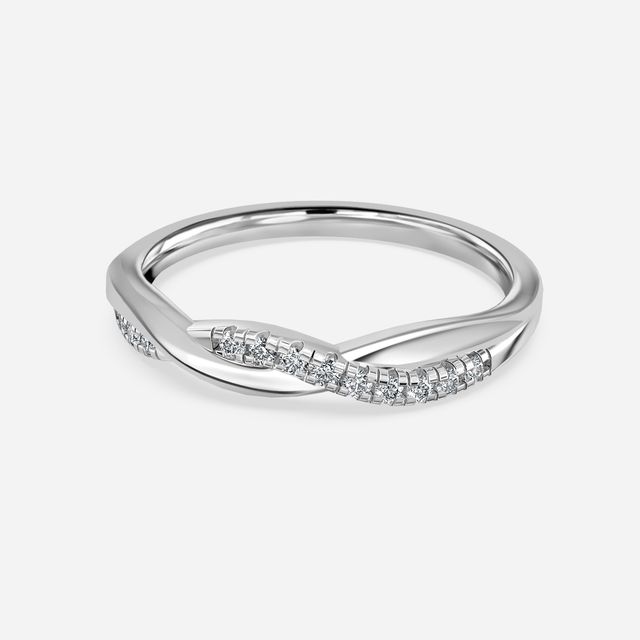 Siena Twist Platinum Diamond Wedding Band