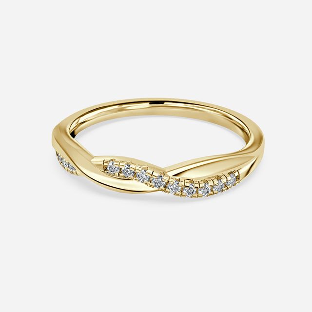 Siena Twist Yellow Gold Diamond Wedding Band