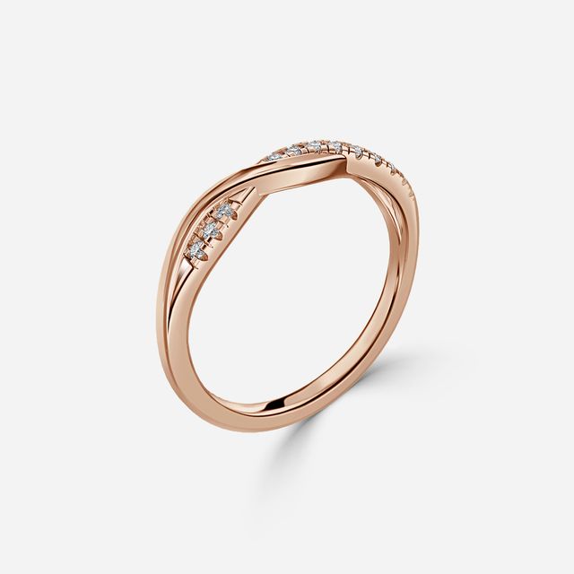 Siena Twist Rose Gold Diamond Wedding Band