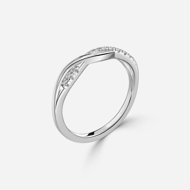 Siena Twist Platinum Diamond Wedding Band