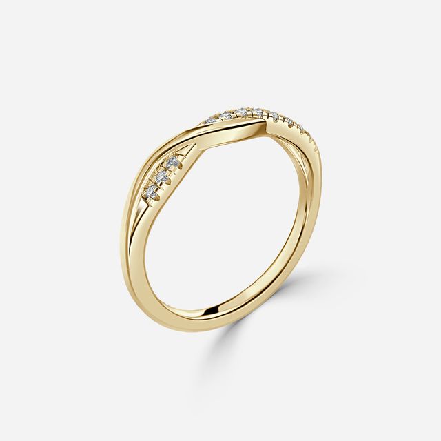 Siena Twist Yellow Gold Diamond Wedding Band