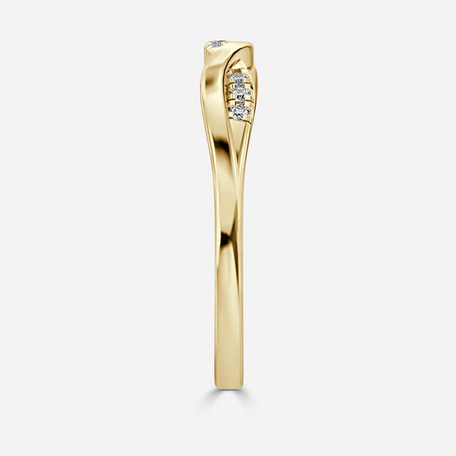Siena Twist Yellow Gold Diamond Wedding Band