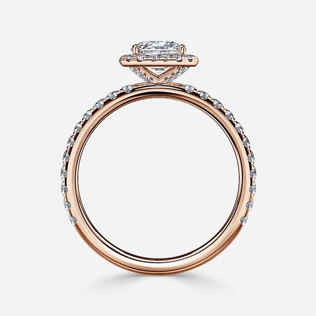 Ayla Rose Gold Halo Engagement Ring