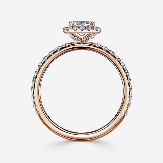 Ayla Rose Gold Halo Engagement Ring