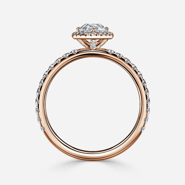 Ayla Rose Gold Halo Engagement Ring