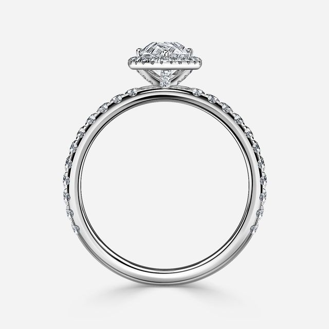 Ayla Platinum Halo Engagement Ring