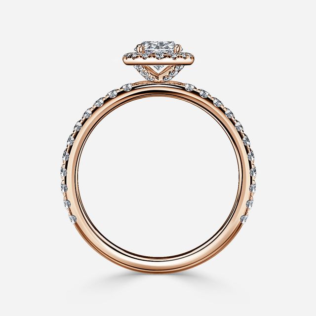 Ayla Rose Gold Halo Engagement Ring