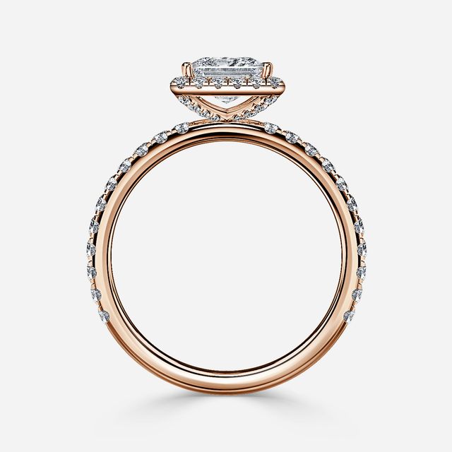 Ayla Rose Gold Halo Engagement Ring